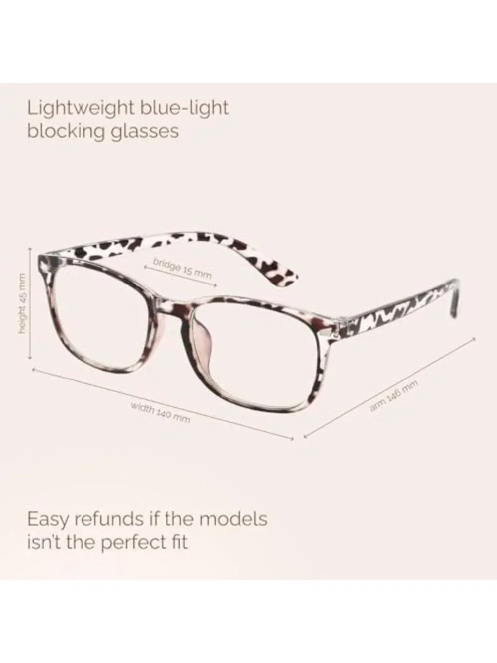 Stylish Blue Light Blocking Glasses - 6 Pack for Men & Women, Square Frame